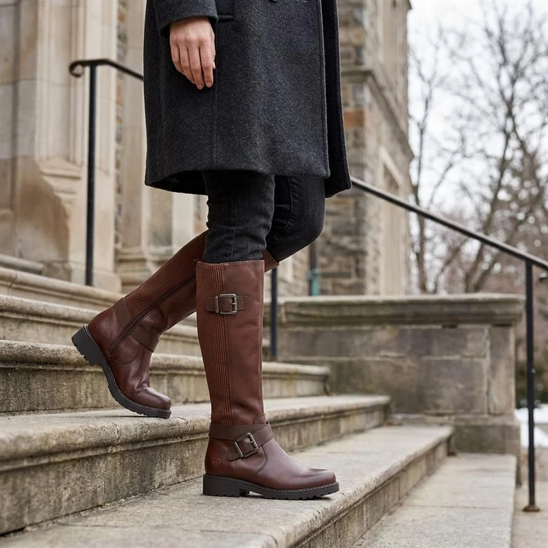 Dual-Buckle Long Boots - DRS40505 / 325 670 - Brown