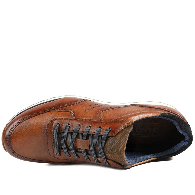 Bugatti Leather Lace Up Trainers - BUG43511 / 328 753 - Cognac