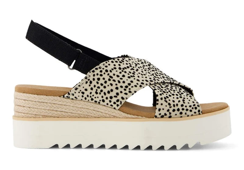 TOMS Diana Crossover-Keilsandalette für Damen - Mini Cheetah