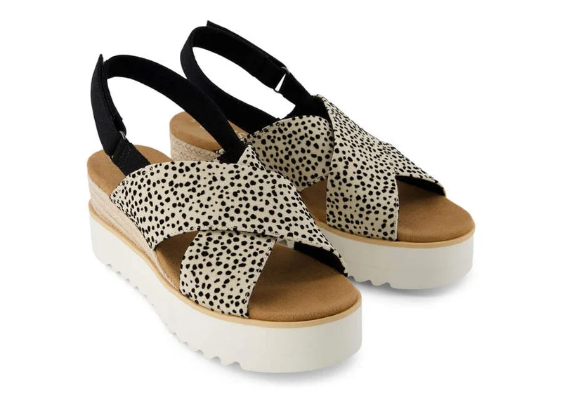 TOMS Diana Crossover-Keilsandalette für Damen - Mini Cheetah