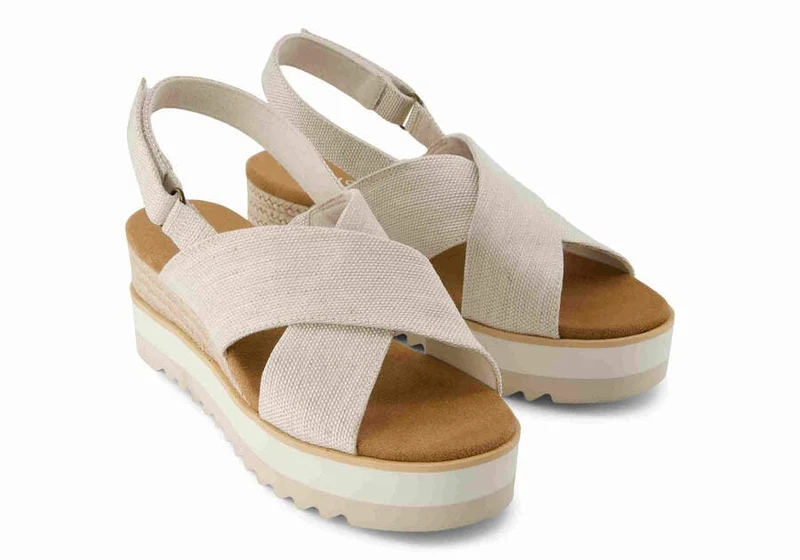 TOMS Diana Crossover-Sandale mit Keilabsatz für Damen - Natur