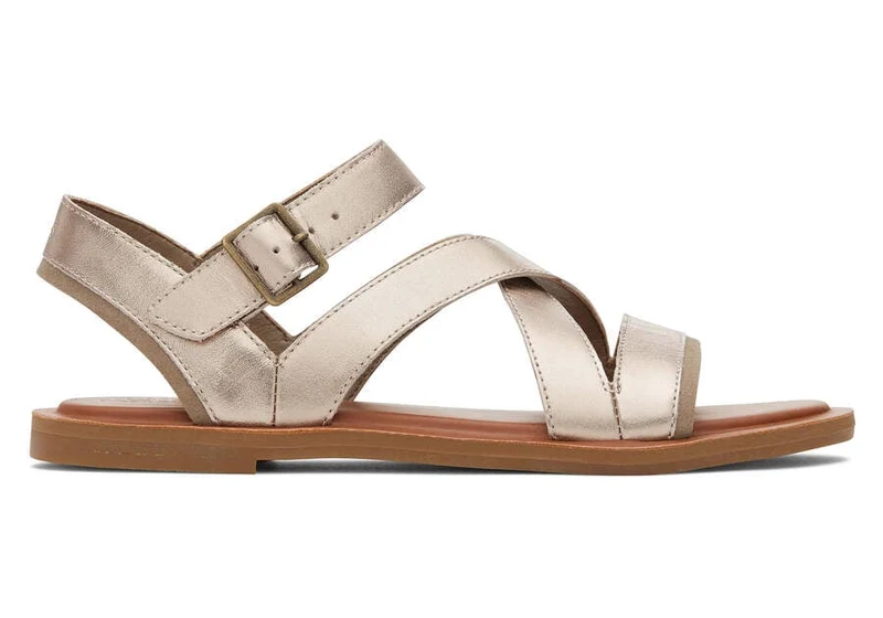 TOMS Riemchensandalen „Sloane“ aus Leder für Damen - Gold
