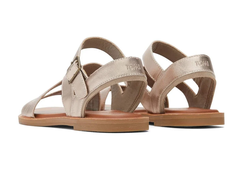 TOMS Riemchensandalen „Sloane“ aus Leder für Damen - Gold
