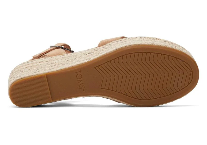 TOMS Audrey – Keilsandalette aus Wildleder für Damen – Honig