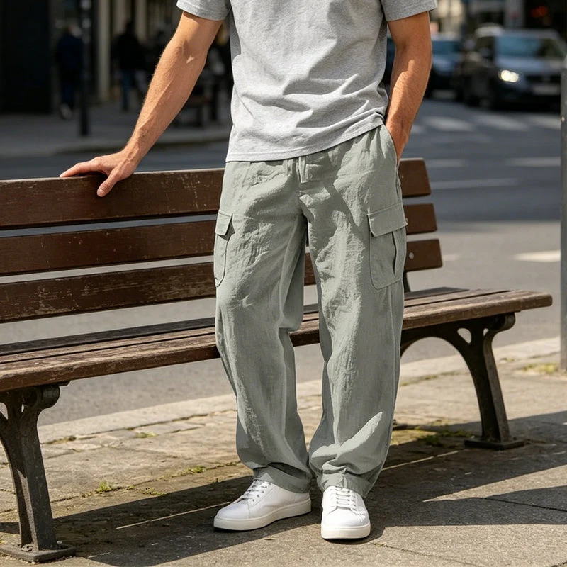 Amanddo | Lässige Herrenhose mit Utility-Taschen