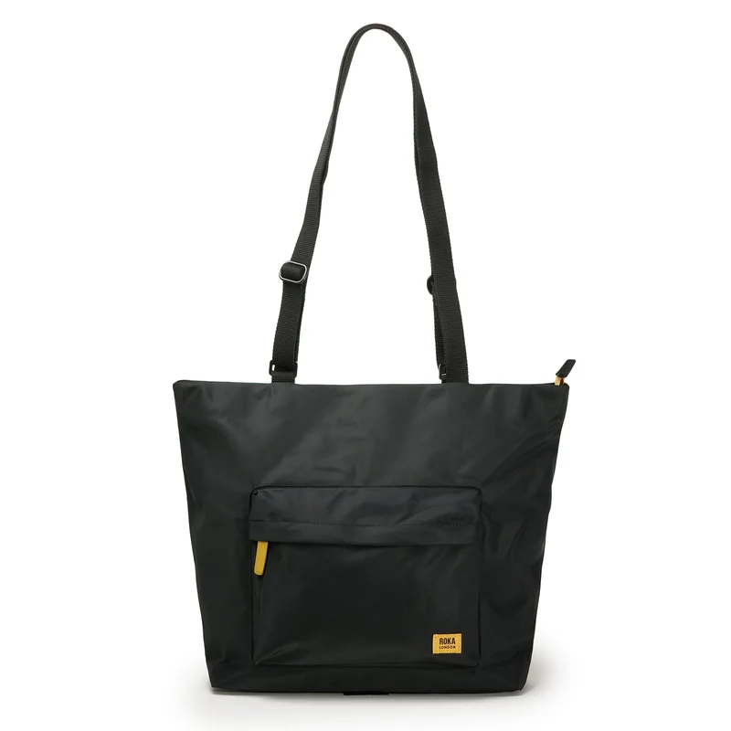 ROKA Komplett schwarze Tasche aus recyceltem Nylon „Trafalgar B Corn“