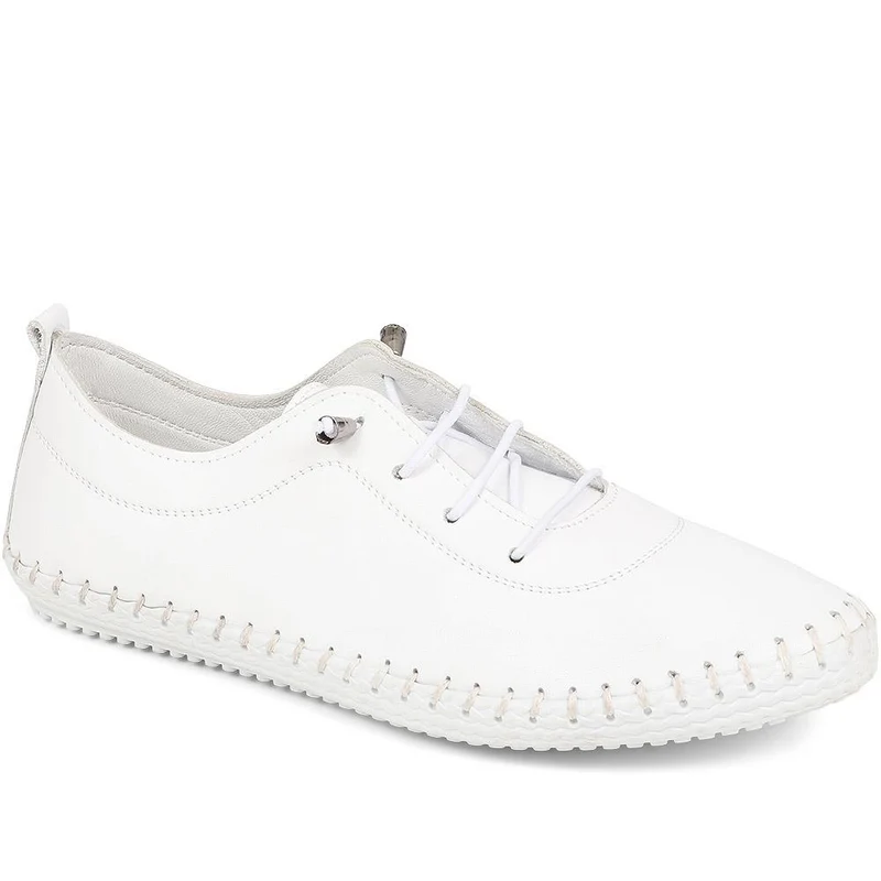 Leather Slip-On Trainers - GOKH37009 / 323 581 - White