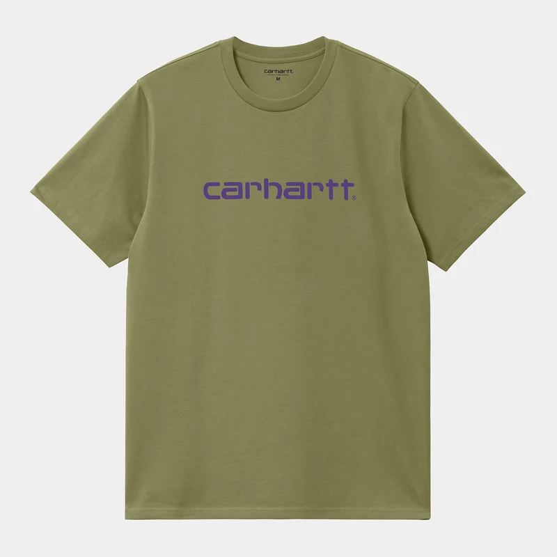 Carhartt WIP Kurzärmeliges T-Shirt mit Schriftzug für Herren - Capulet / Aura