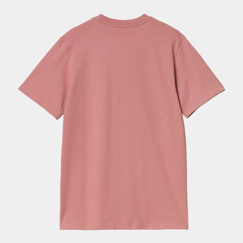 Carhartt WIP Kurzarm-T-Shirt mit Schriftzug für Herren - Altrosa / Bergahorn