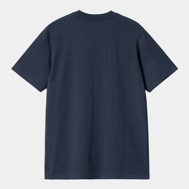 Carhartt WIP Kurzarm-T-Shirt mit Schriftzug für Herren - Air Force Blau / Malbec