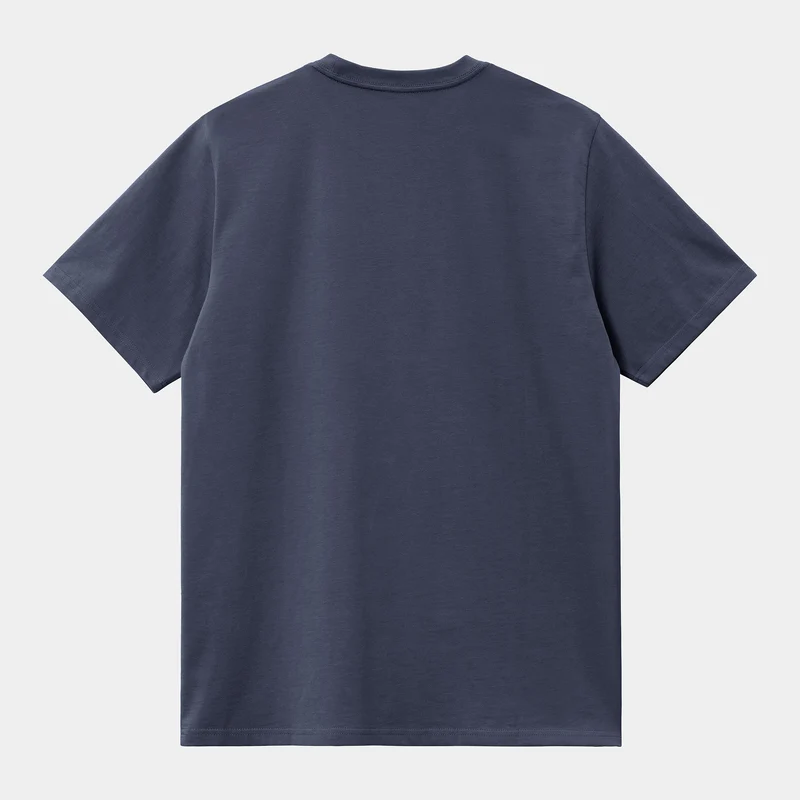 Carhartt WIP Kurzärmliges T-Shirt mit aufgesticktem Schriftzug für Herren - Air Force Blau