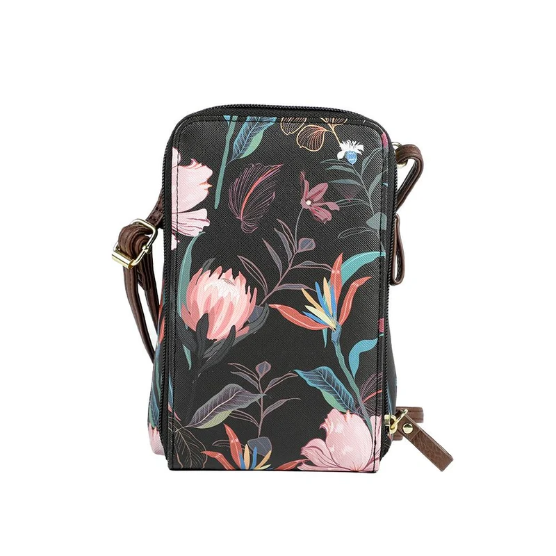 Adjustable Floral Cross-Body Bag - JEWN41000 / 326 888 - Black Floral