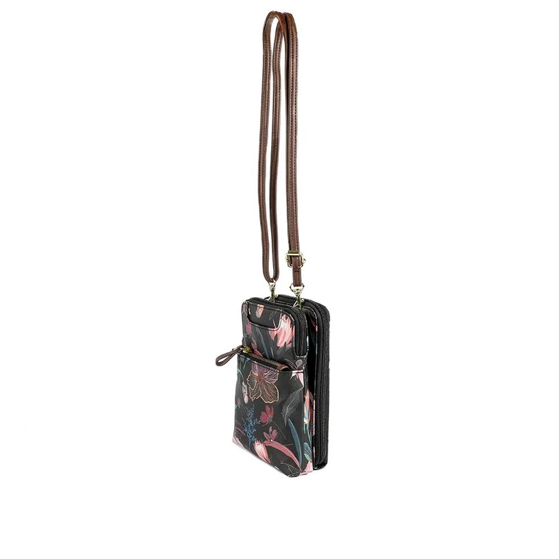 Adjustable Floral Cross-Body Bag - JEWN41000 / 326 888 - Black Floral