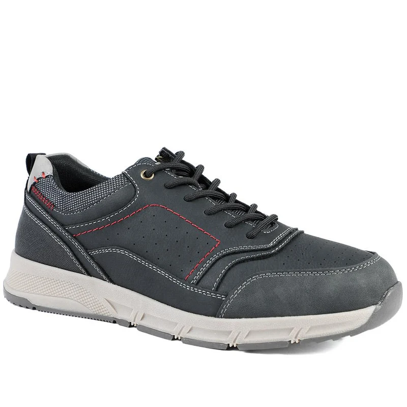 Wide Fit Lace Up Shoes With Grip Sole - WBINS42070 / 327 872 - Black