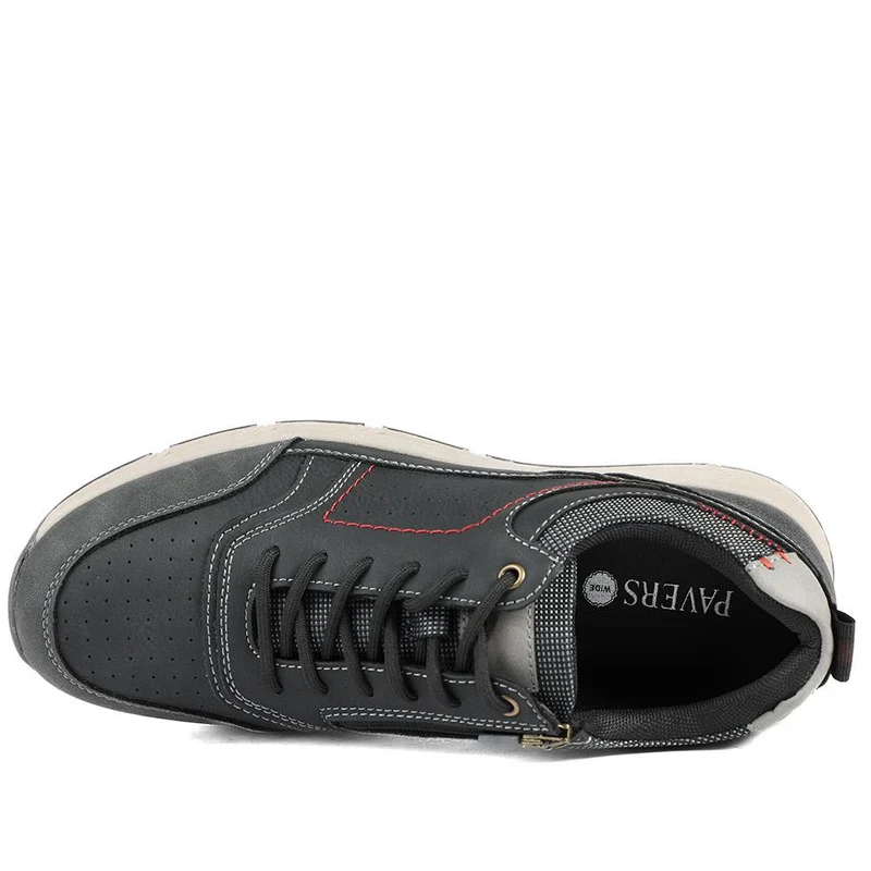 Wide Fit Lace Up Shoes With Grip Sole - WBINS42070 / 327 872 - Black
