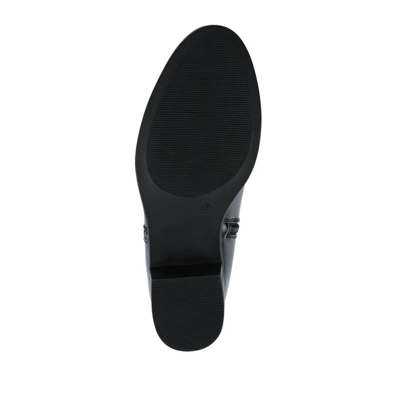 Wide Fit Smart Zip Up Ankle Boots - WOIL42015 / 328 132 - Black Patent