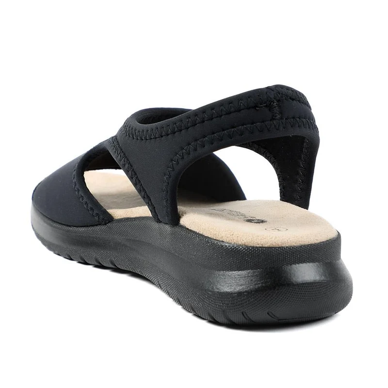 Stretch Comfort Sandals with Cushioned Insole - POLY43001 / 329 021 - Black