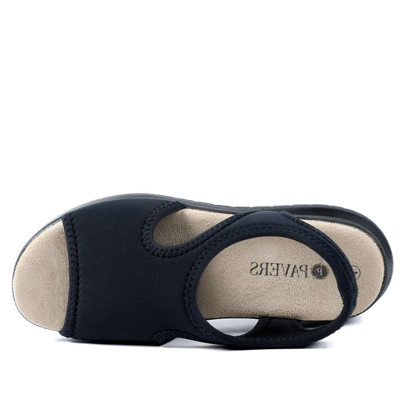 Stretch Comfort Sandals with Cushioned Insole - POLY43001 / 329 021 - Black