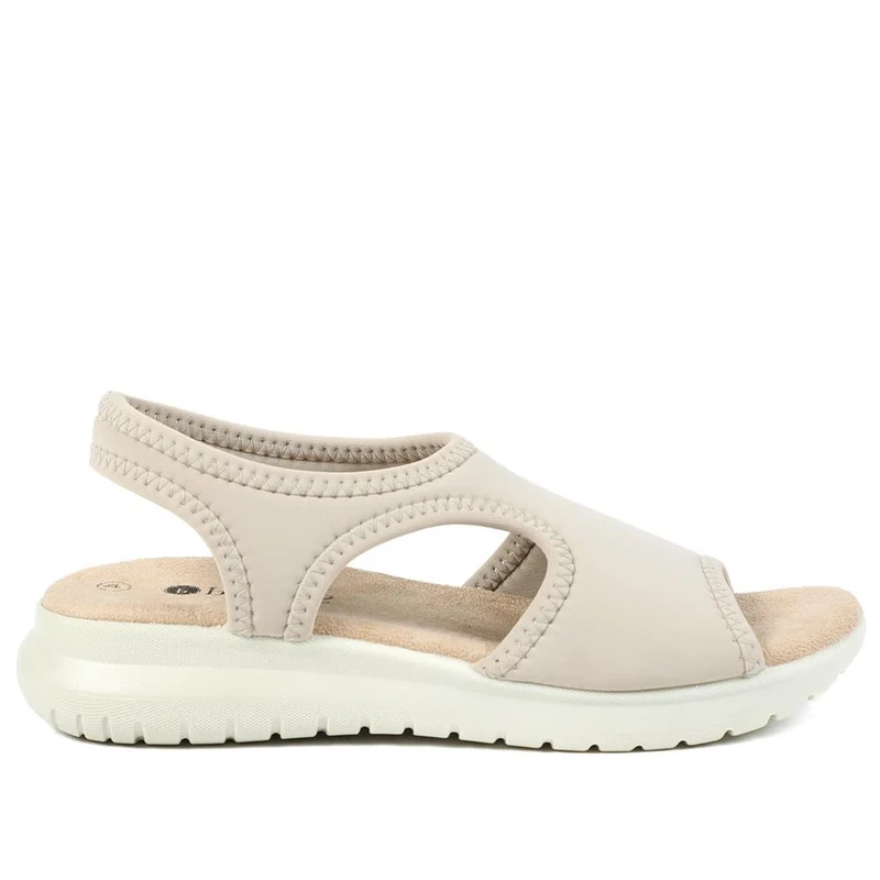 Stretch Comfort Sandals with Cushioned Insole - POLY43001 / 329 021 - Beige