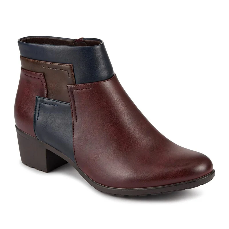 Block Heel Ankle Boots With Inside Zip - WK42005 / 327 940