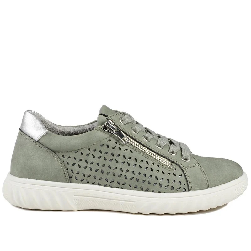 Casual Breathable Zip Trainers - WBINS43091 / 329 174 - Sage