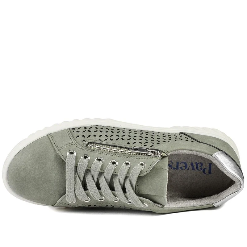Casual Breathable Zip Trainers - WBINS43091 / 329 174 - Sage