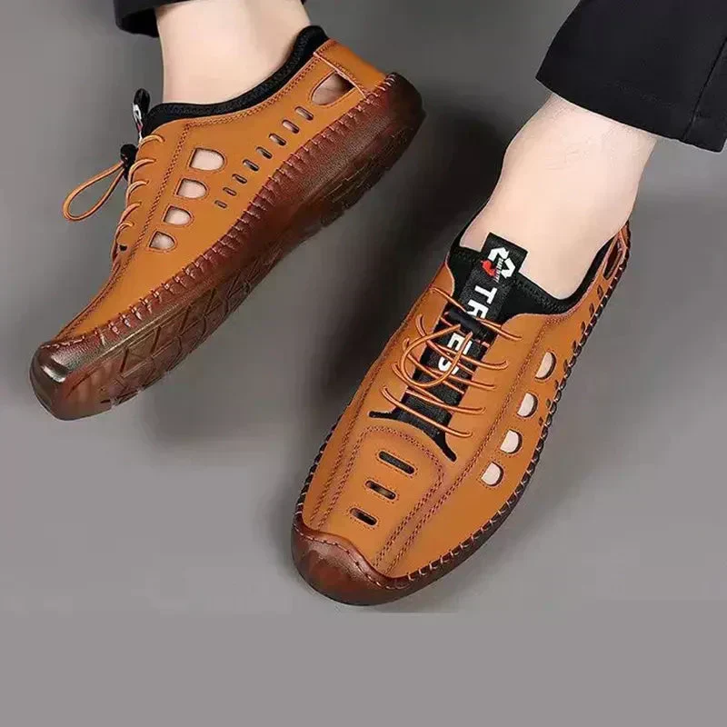 Caforo | Rutschfeste Outdoor-Slipper mit weichem Leder