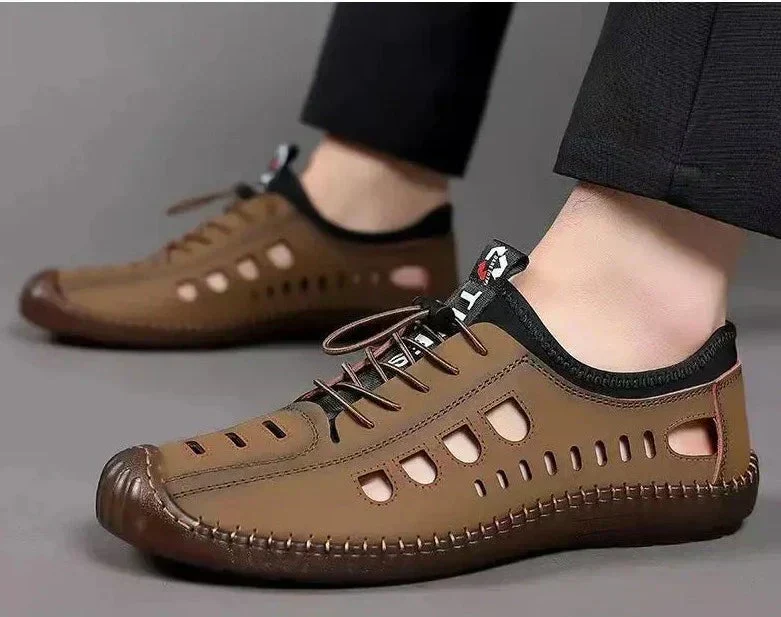 Caforo | Rutschfeste Outdoor-Slipper mit weichem Leder