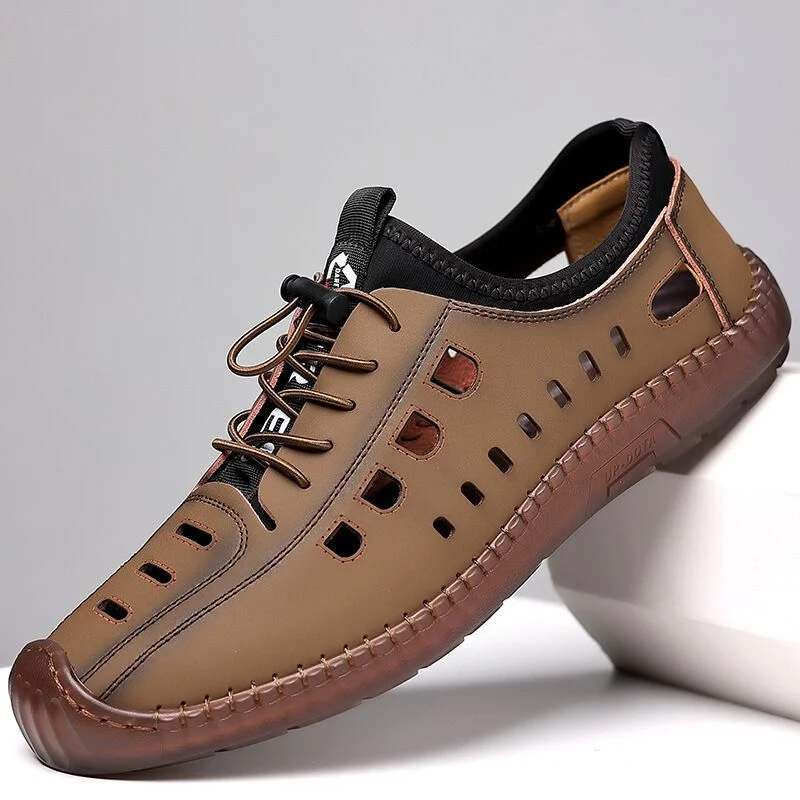 Caforo | Rutschfeste Outdoor-Slipper mit weichem Leder
