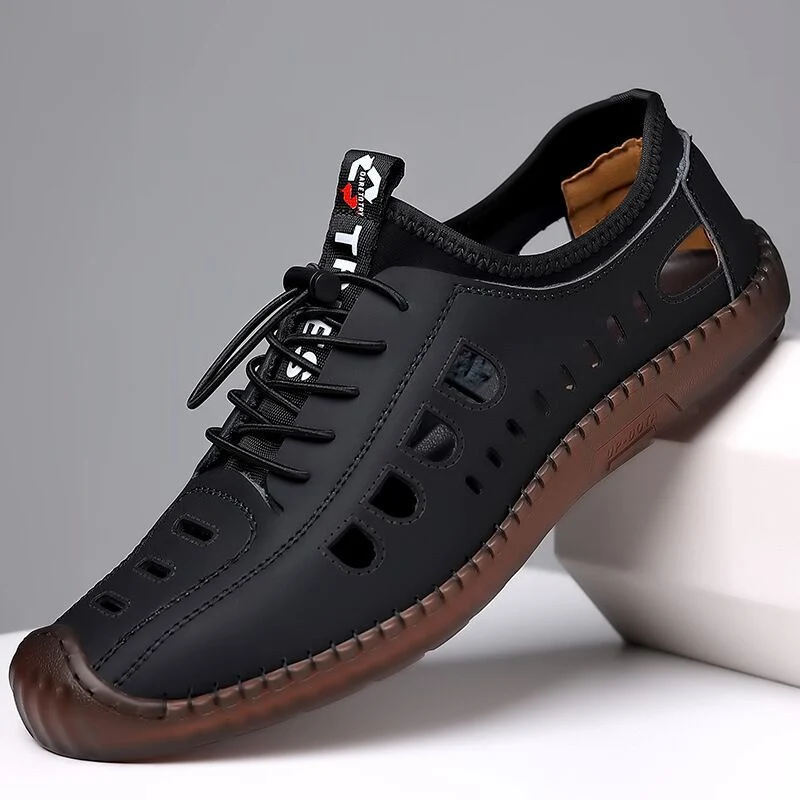 Caforo | Rutschfeste Outdoor-Slipper mit weichem Leder