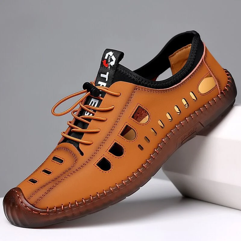 Caforo | Rutschfeste Outdoor-Slipper mit weichem Leder