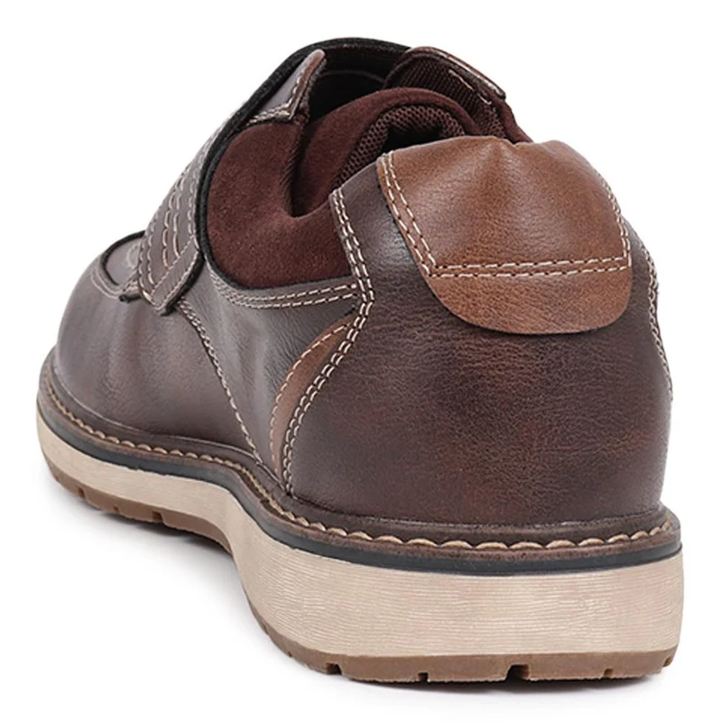 Wide Fit Touch-Fasten Trainers - WBINS40055 / 325 793 - Dark Brown