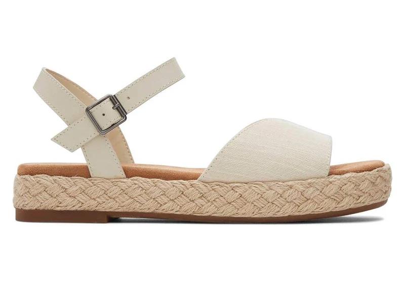 TOMS Damen Abby Natural Flatform Espadrille Sandale - Natur