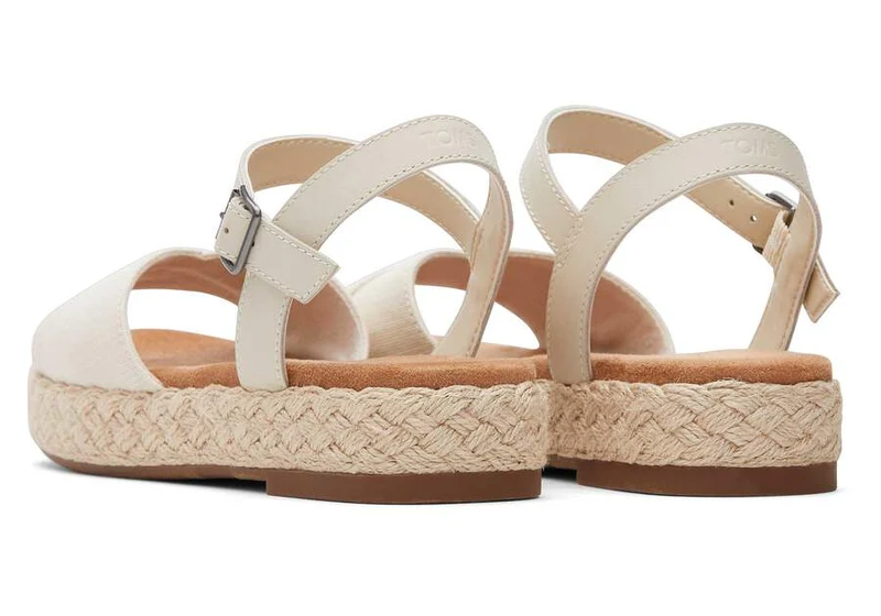 TOMS Damen Abby Natural Flatform Espadrille Sandale - Natur
