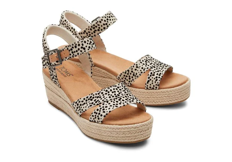 TOMS Damen-Sandale „Audrey“ mit Keilabsatz – Gepard
