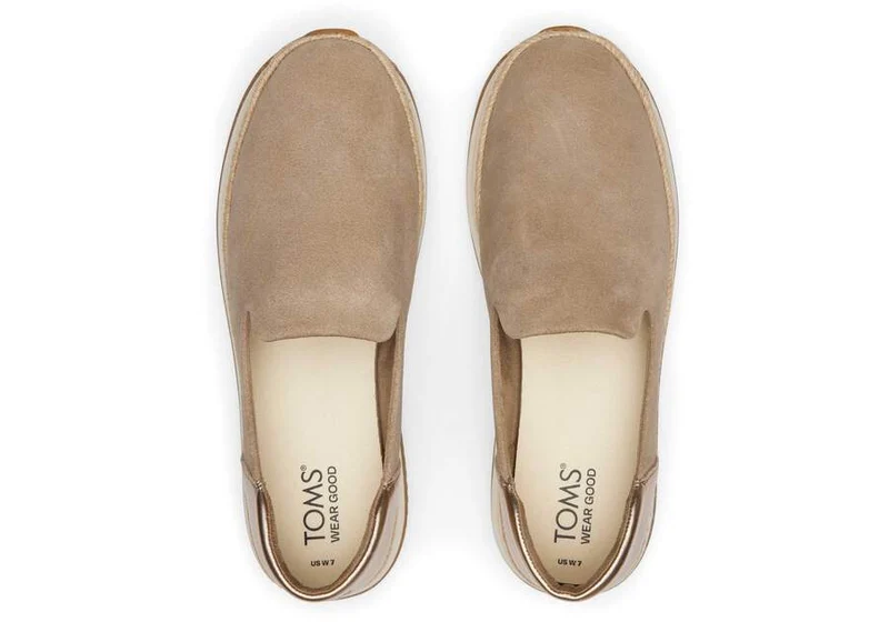 TOMS Jocelyn Espadrille-Sneaker zum Hineinschlüpfen aus Wildleder für Damen - Dune