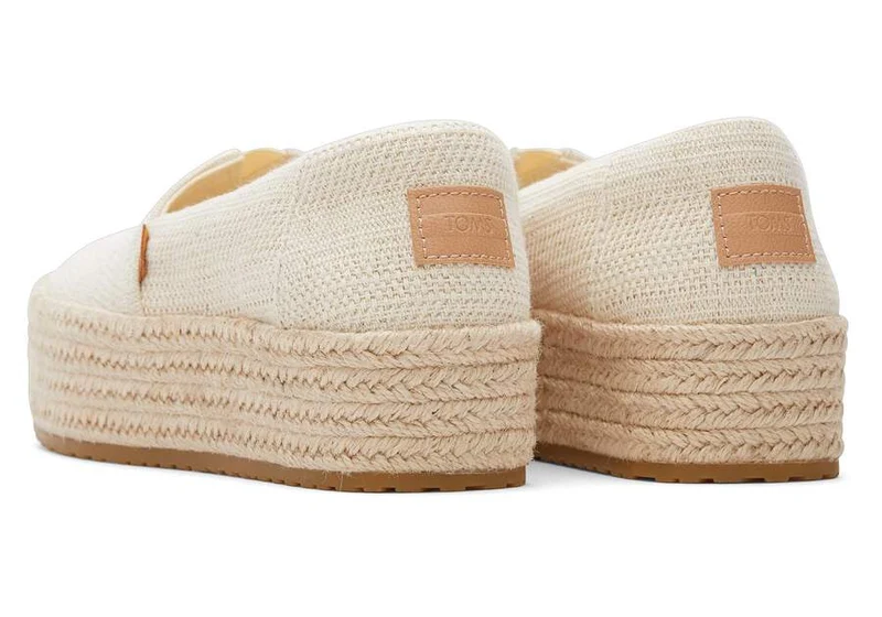 TOMS Valencia Undyed Metallic Stripe Plateau-Espadrille für Damen - Natur