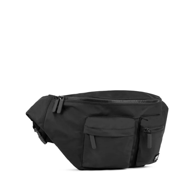 ROKA Komplett schwarze ovale M XL-Tasche aus recyceltem Nylon