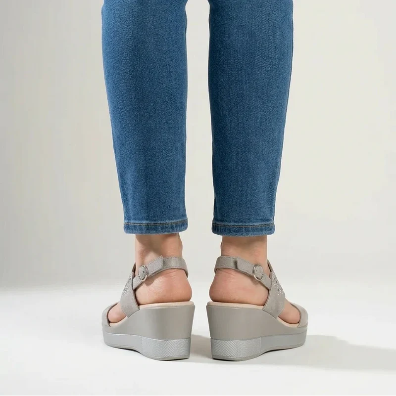 Elinazza | Damen-Keilsandalen mit verstellbarem Riemen