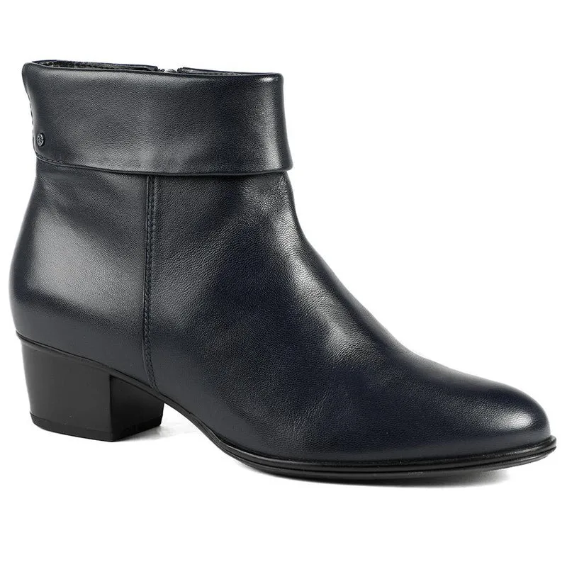 Van Dal Dove Leather Ankle Boots - GUP42501 / 328 839 - Navy Leather