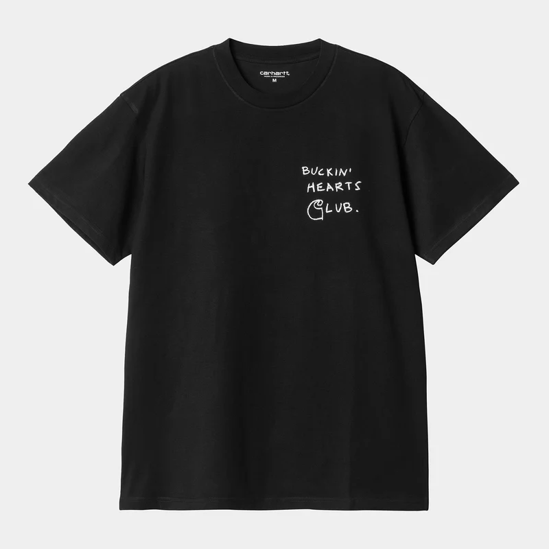 Carhartt WIP Herren Pepe Buckin Hearts Club Kurzarm-T-Shirt - Schwarz