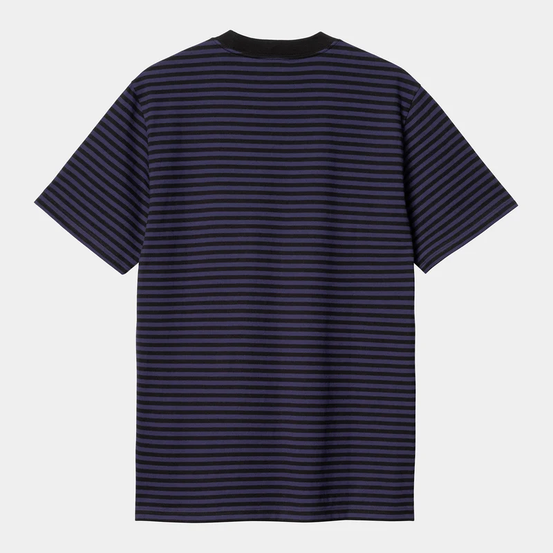 Carhartt WIP Herren Verner Kurzarm-T-Shirt mit Tasche - Schwarz / Aura