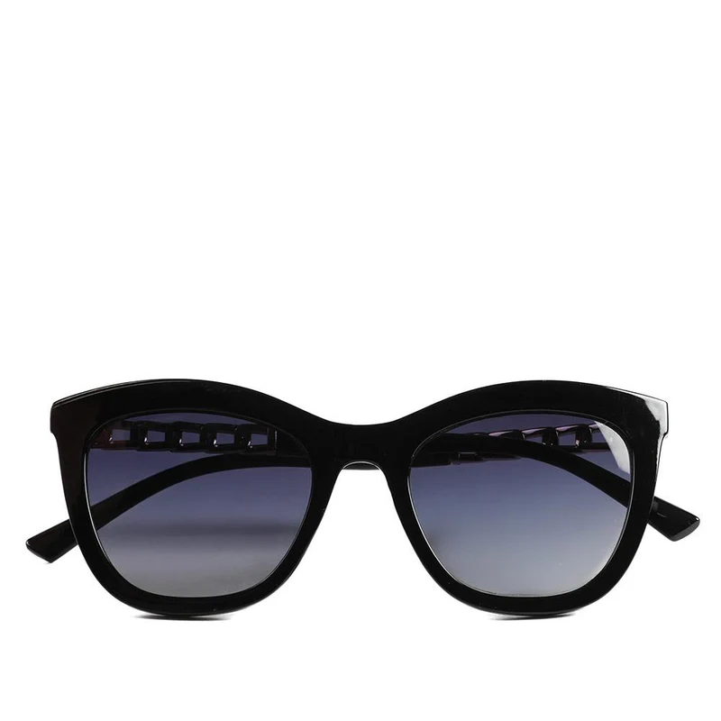 Cat Eye Sunglasses with Gold Chain Detail - RICH43001 / 329 023 - Black