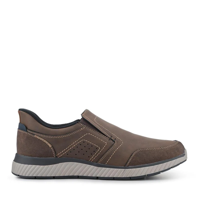 Easy Step In Wide Fit Laceless Shoes - GANG42000 / 327 877 - Dark Brown