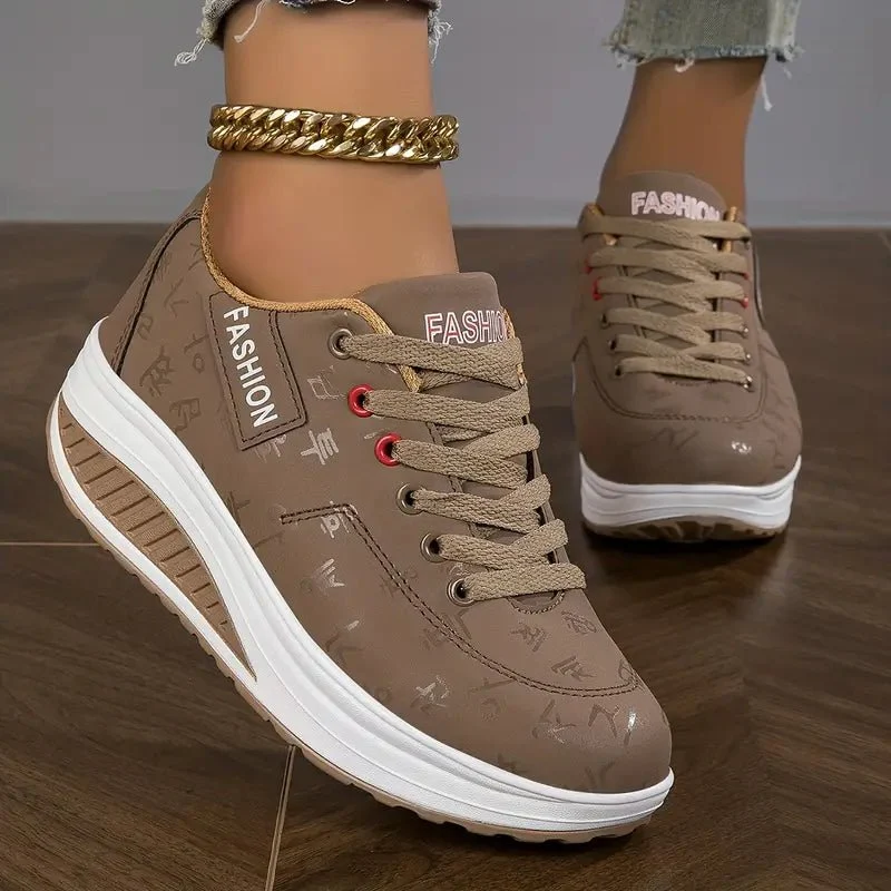 Sneaker Damen Plateau mit Schnürung Komfort
