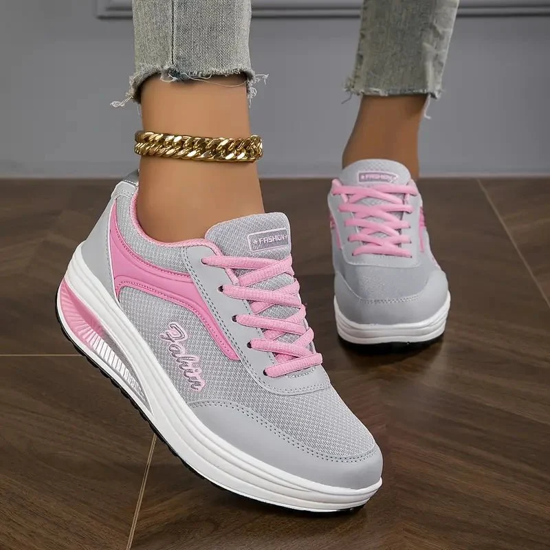 Sneaker Damen Plateau mit Schnürung Komfort