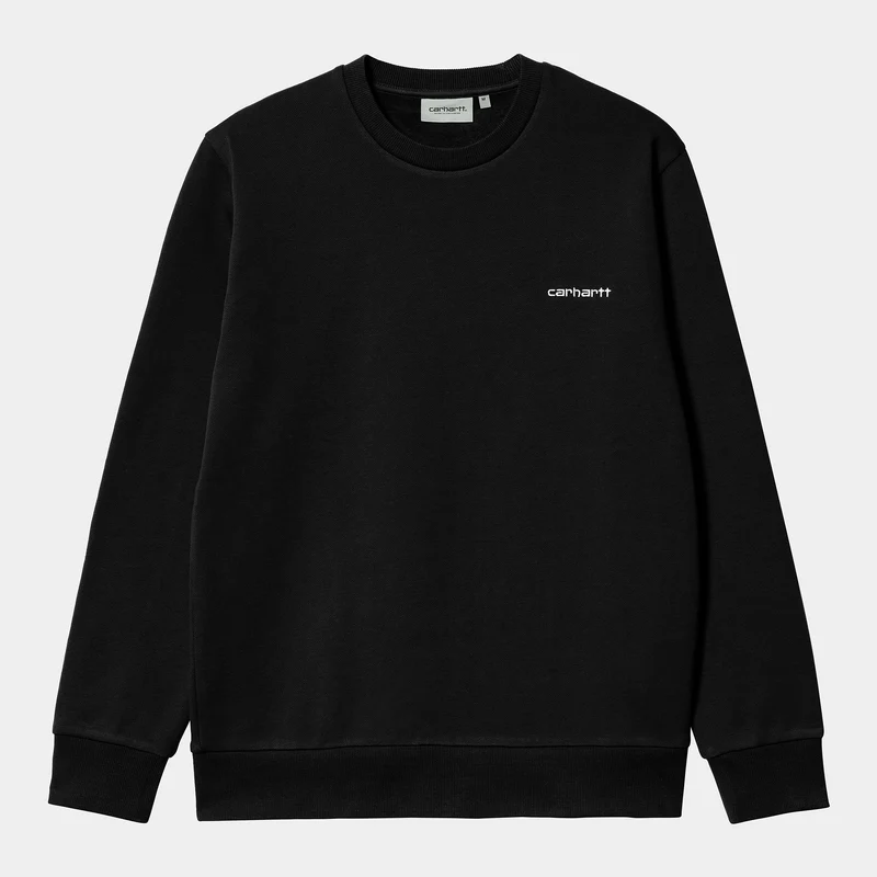 Carhartt WIP Sweat-Top mit aufgesticktem Schriftzug für Herren - Schwarz