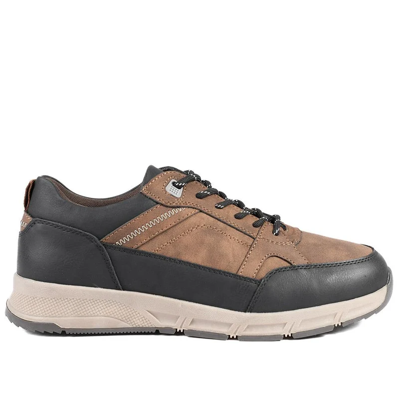 Wide Fit Rugged Lace Up Trainers - WBINS42068 / 327 865 - Brown