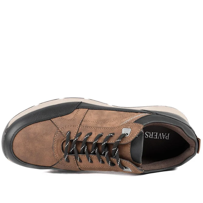 Wide Fit Rugged Lace Up Trainers - WBINS42068 / 327 865 - Brown
