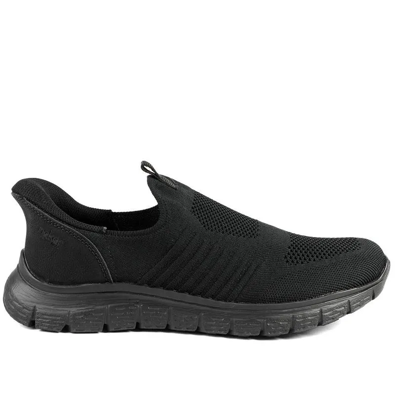 Rieker Elasticated Slip On Trainers - RKR43585 / 329 446 - Black